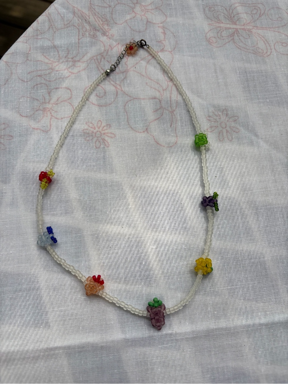 Handmade Multicolor Beaded Flower Necklace - Women Jewelry